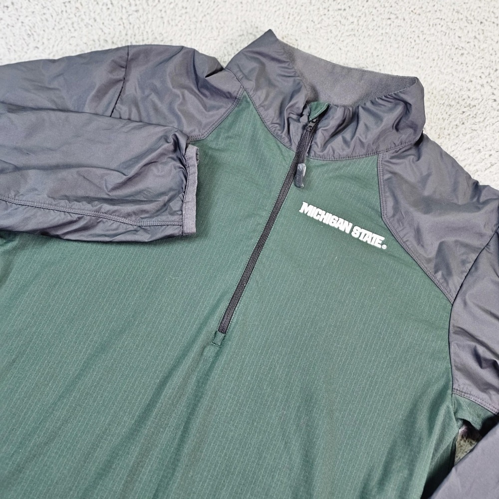 Michigan State Spartans Shirt Mens Medium NCAA Football Nike Dri Fit 1/4 Zip